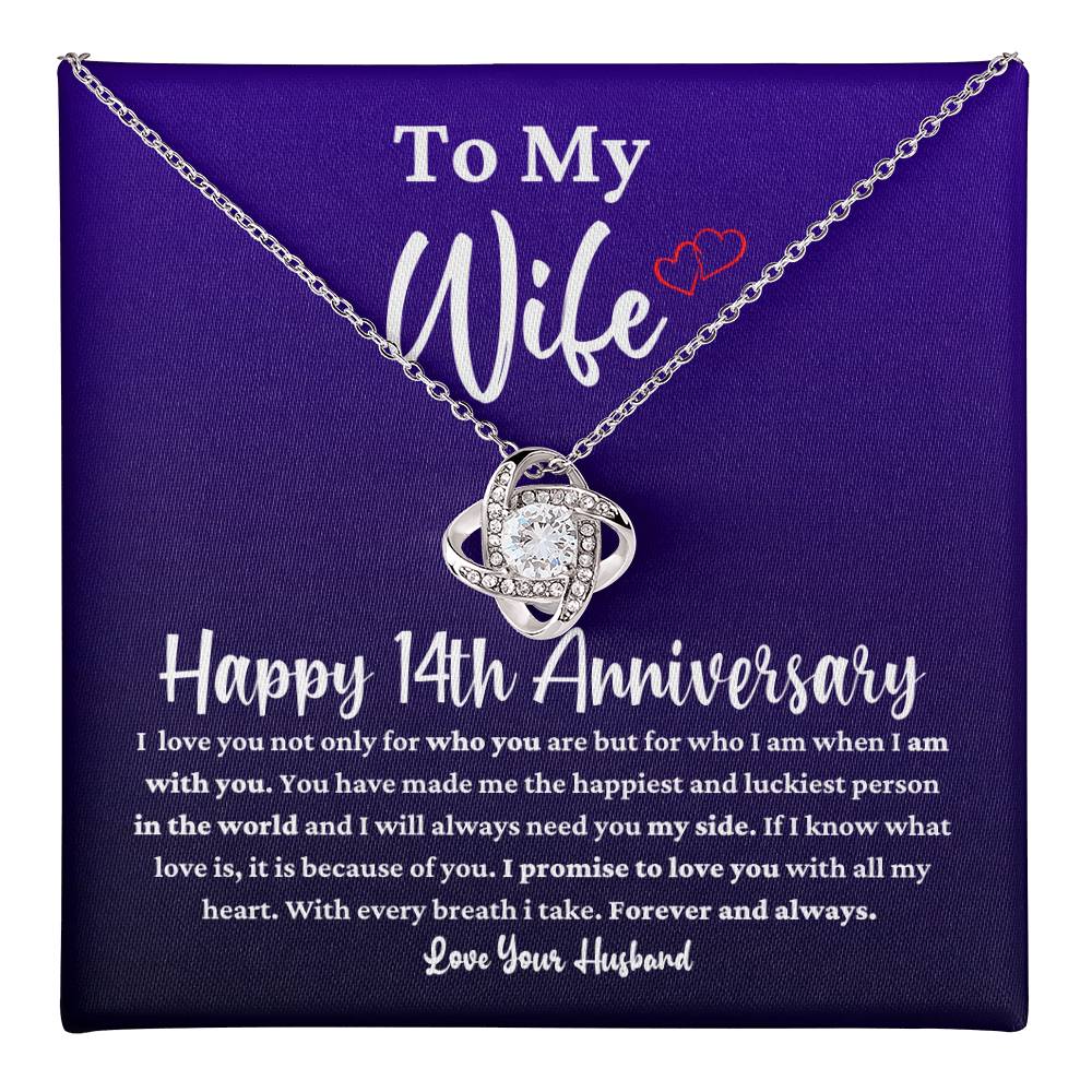 14th Anniversary Necklace Gift for Wife