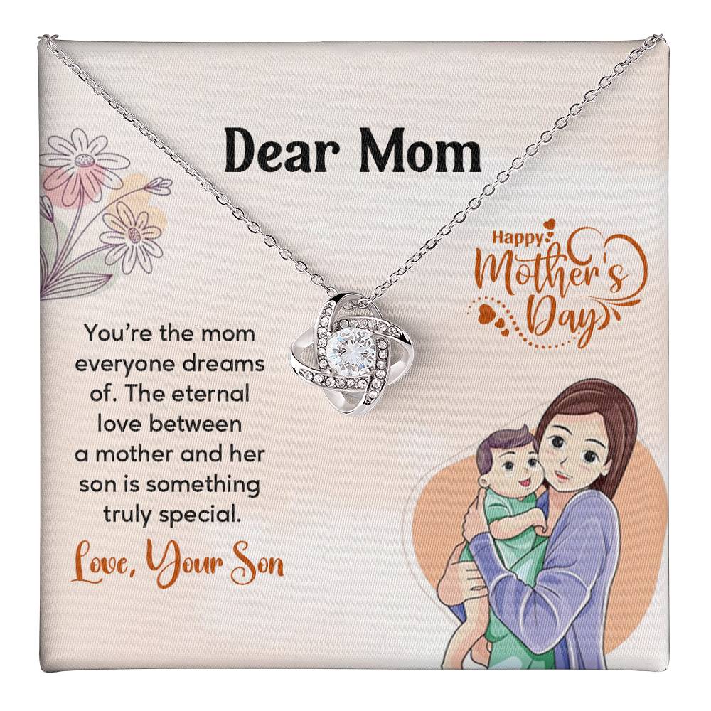 Dear Mom, Heartfelt Necklace For Love Loving Jewelry For Mother's Day Sentimental Necklace For Connection Loving Pendant For A Mother-son Bond Special Pendant Special Necklace Thoughtful Necklace For Love