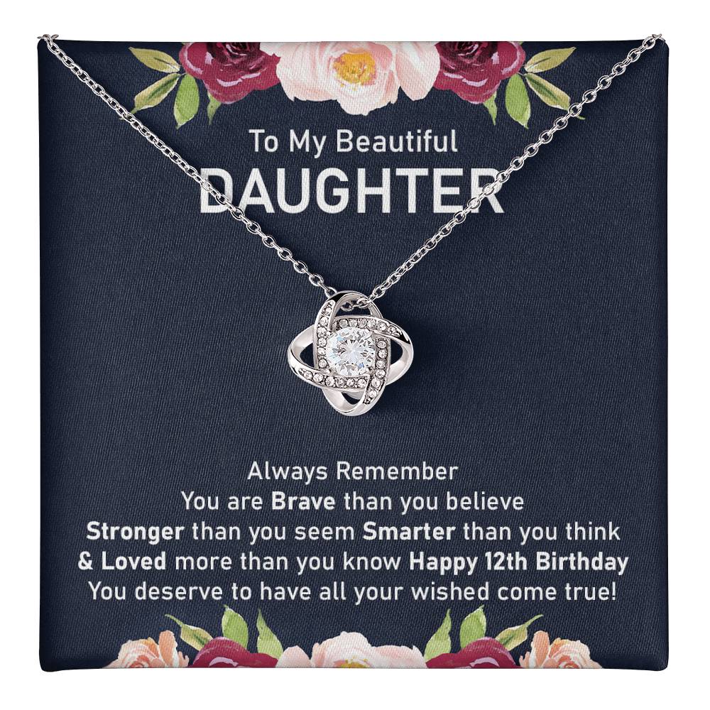 12th Birthday Necklace Gift for Daughter