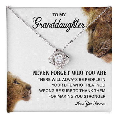 Granddaughter Necklace Gift with Lion Message Card