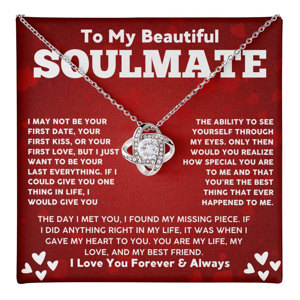Soulmate Necklace Gift for Her with Message Card