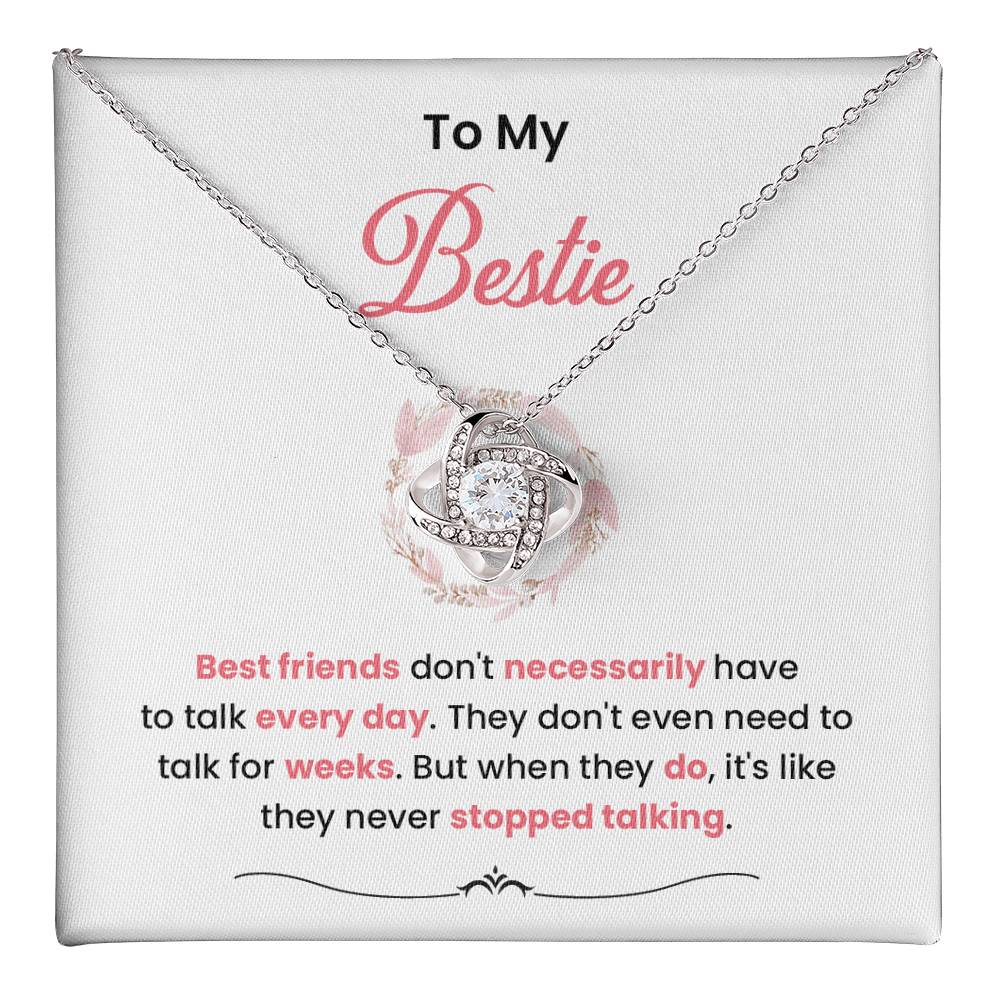 Bestie Necklace Gift with Strong Bond Message Card