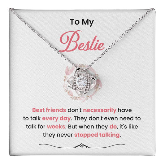Bestie Necklace Gift with Strong Bond Message Card