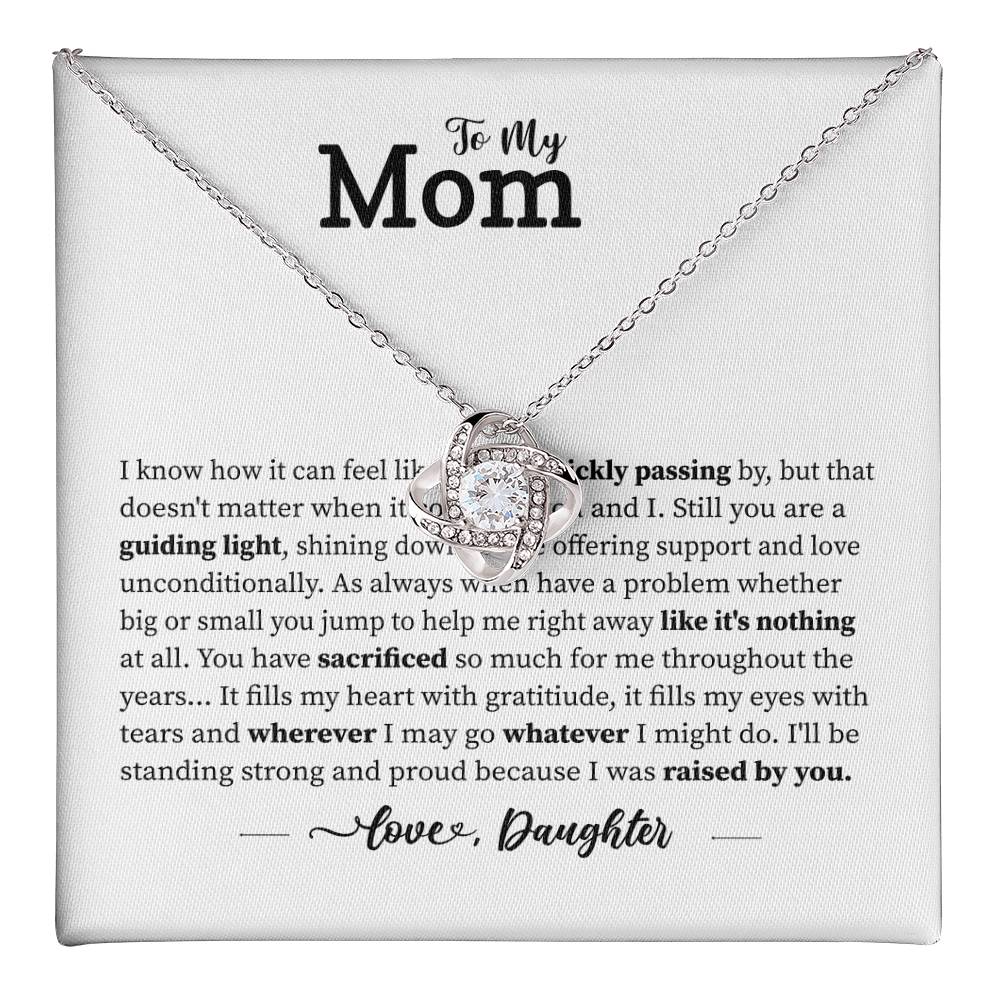 Daughter to Mom Necklace with Sentimental Message