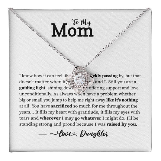 Daughter to Mom Necklace with Sentimental Message