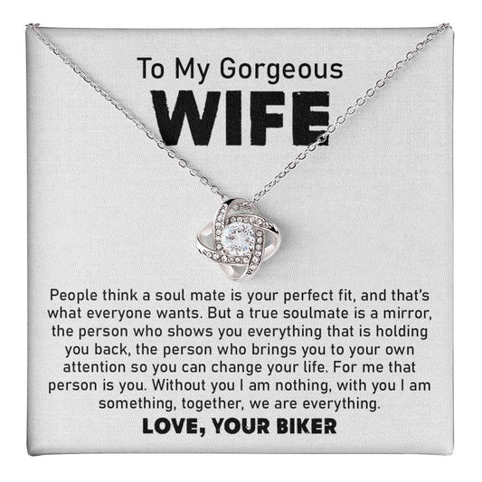 Biker Husband Gift for Wife Necklace With Message Card
