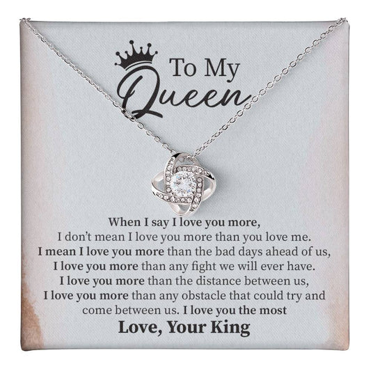 To My Queen Necklace from Husband with Card