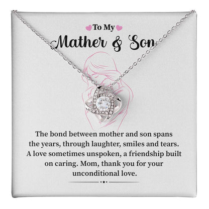Mother and Son Necklace Gift – with Message Card