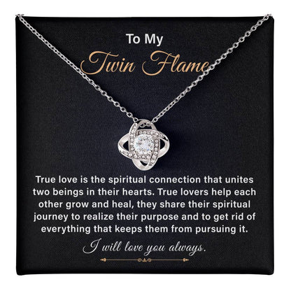 Twin Flame Necklace Gift for Soulmate With Message Card