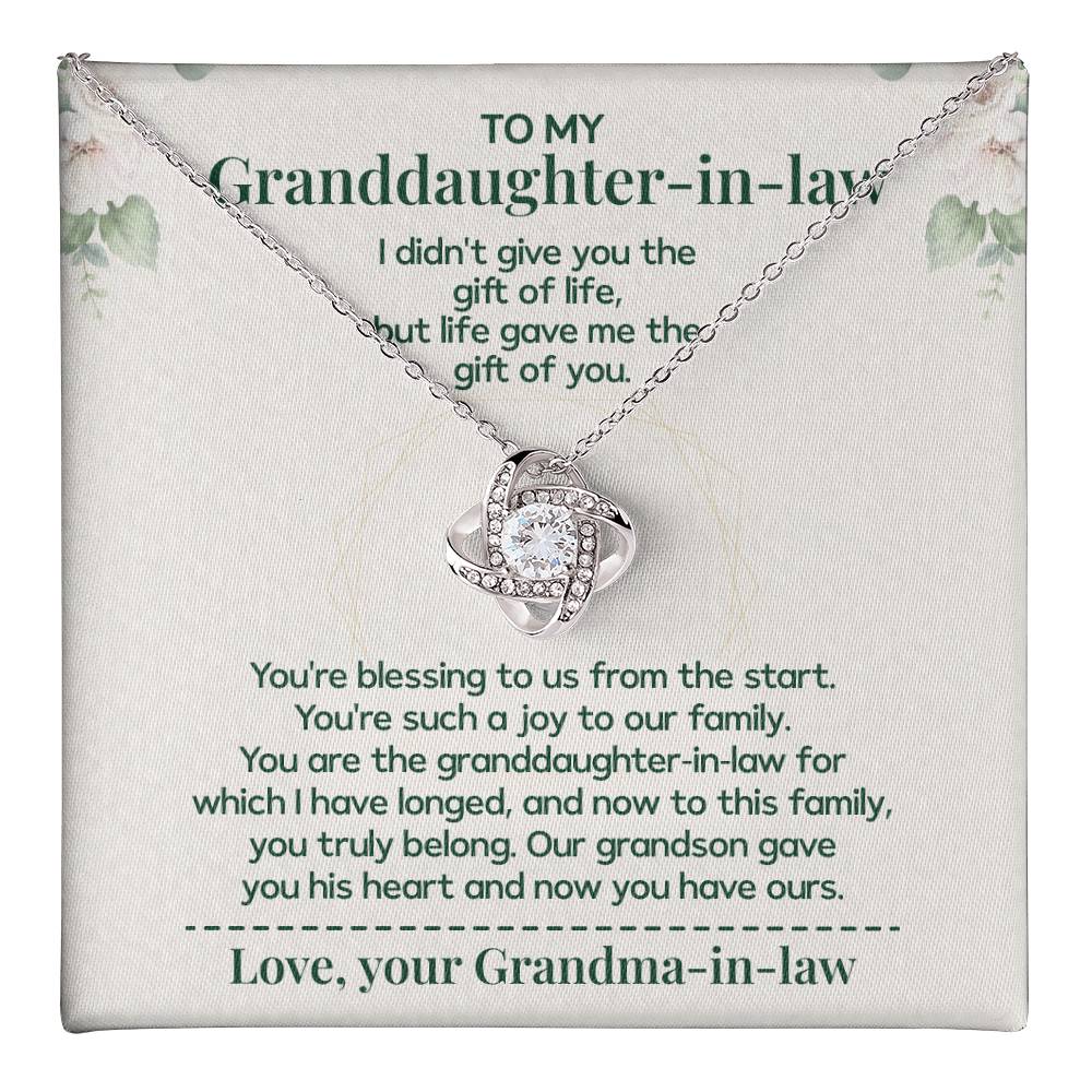 To My Granddaughter-in-law - Necklace Gift Family Is Made From Love, Not Genes Thank You For Making My Grandson Feel Complete Heartfelt Jewelry To Celebrate Our Family Bond Heartfelt Jewelry For Granddaughter-in-law Love And Family Necklace Gift