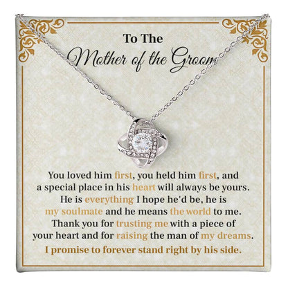 Groom’s Mom Necklace Gift from Bride with Message Card