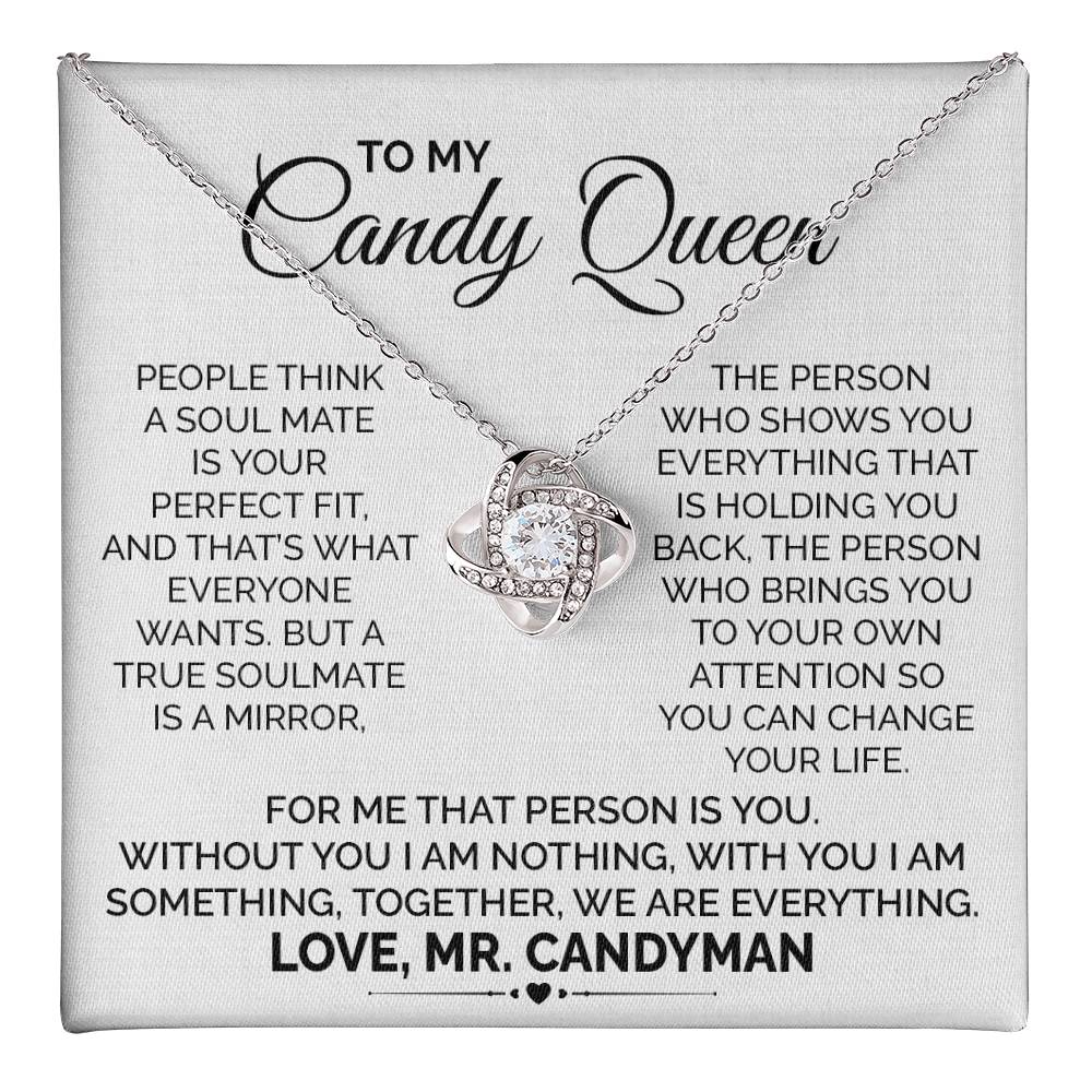 Soulmate Necklace for Candy Queen Wife With Message Card