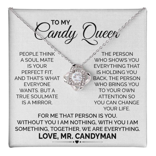 Soulmate Necklace for Candy Queen Wife With Message Card