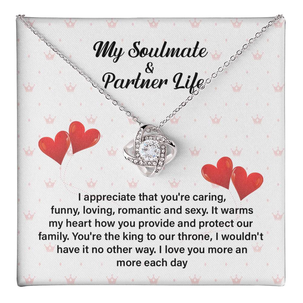 Soulmate Partner Necklace for Husband with Love Quote