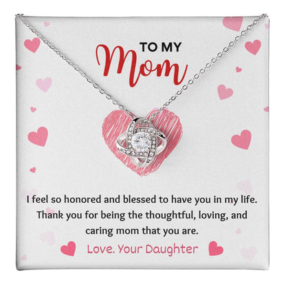 Mom Necklace Gift from Daughter – Message Card and Box