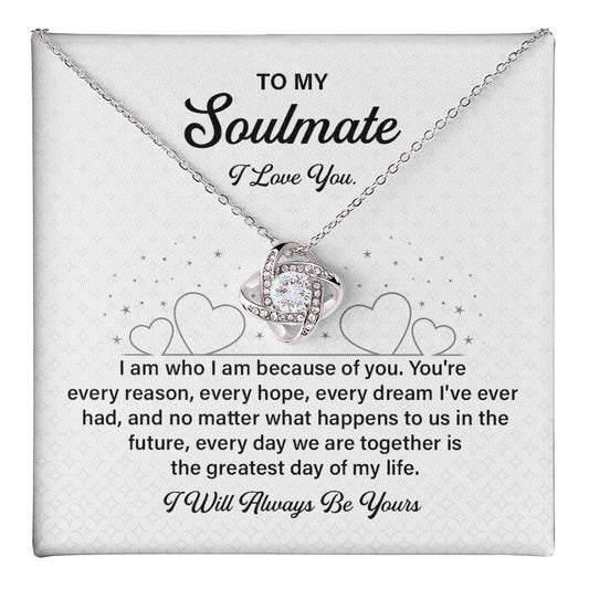 Soulmate Necklace Gift for Her with Love Message