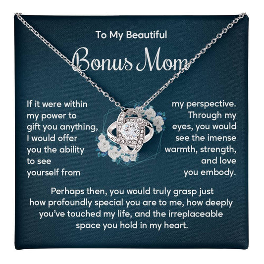 Bonus Mom Necklace Gift with Heartfelt Message Card