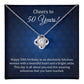 50th Birthday Necklace Gift with Elegant Milestone Card