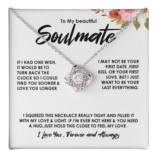 To My Soulmate Necklace Gift for Her With Message card