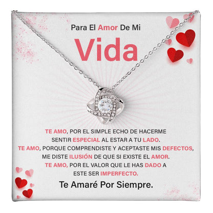 Love Knot Necklace for Soulmate with Spanish Card