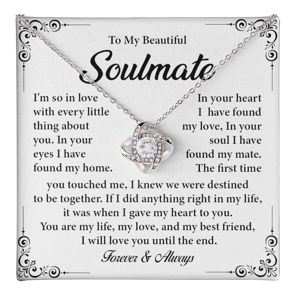 Soulmate Necklace Gift with Message Card & Gift Box