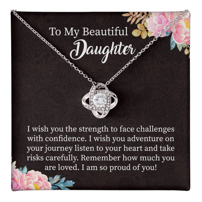 To My Beautiful Daughter Necklace Gift – Strength, Confidence, Adventure Jewelry