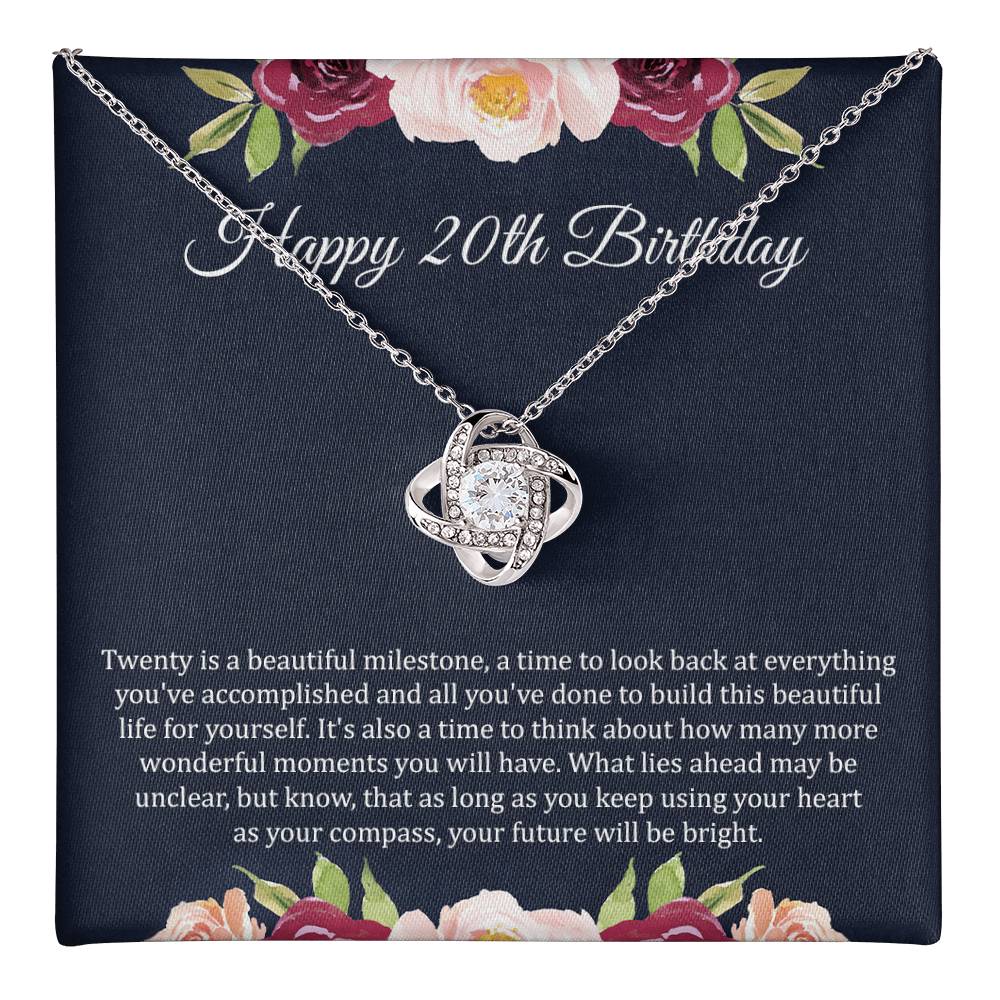 20th Birthday Gift for Her with Floral Message Card