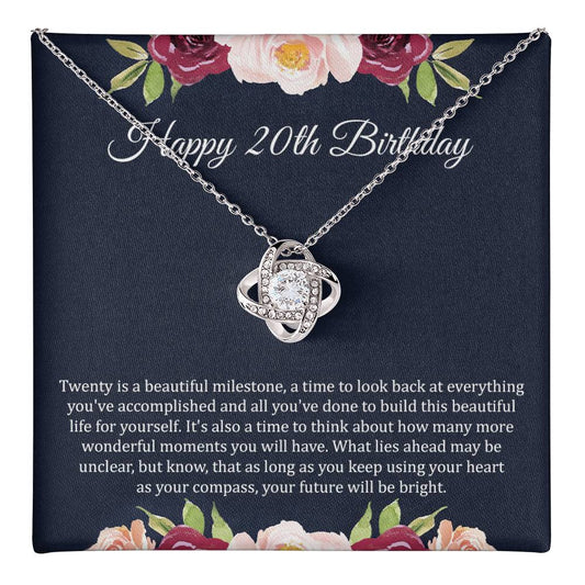 20th Birthday Gift for Her with Floral Message Card