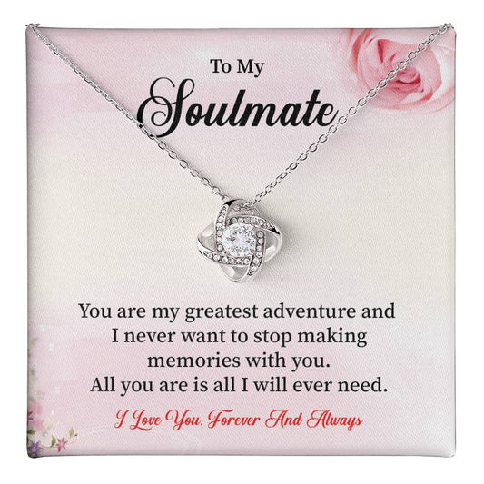 Soulmate Necklace Gift for Her with Message Card