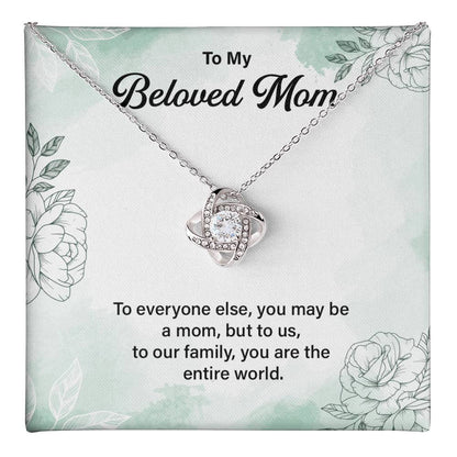 Beloved Mom Necklace Gift From Family With Message Card