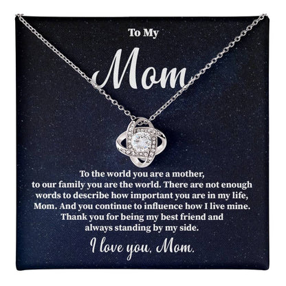 To My Mom Necklace Gift – You Are the World Message Card
