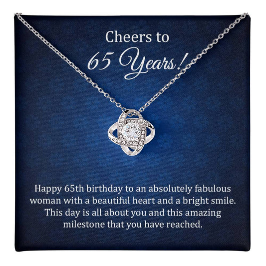 65th Birthday Necklace Gift for Her with Love Note