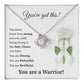 You Are a Warrior Necklace Gift – Inspirational Strength Jewelry