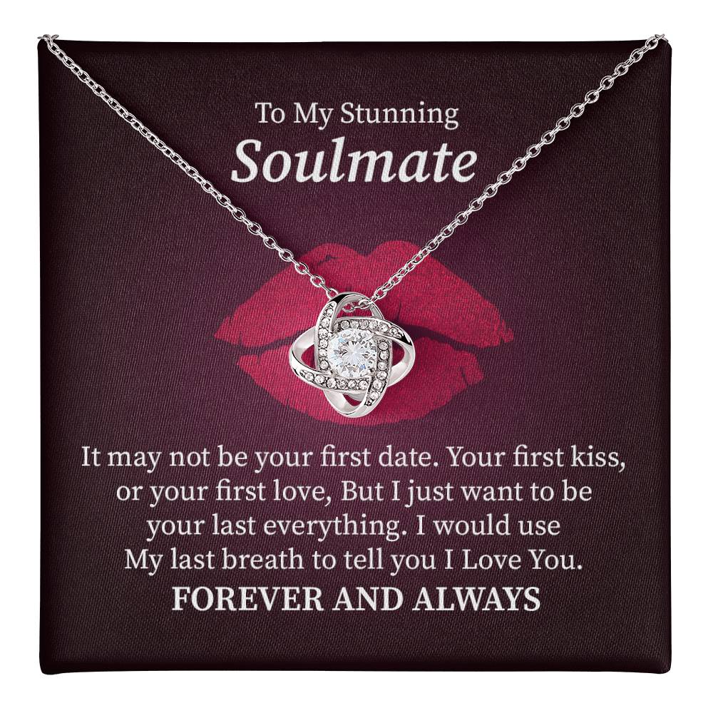Soulmate Necklace Gift for Her with and Romantic Forever Message Card