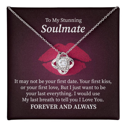 Soulmate Necklace Gift for Her with and Romantic Forever Message Card