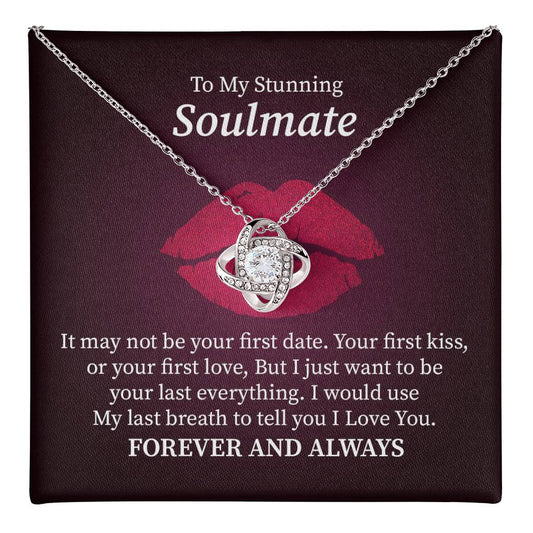 Soulmate Necklace Gift for Her with and Romantic Forever Message Card