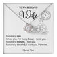 Romantic Necklace Gift for Wife with Love Message