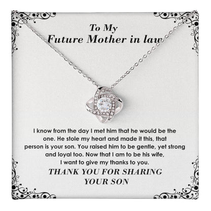 Future Mother-in-Law Necklace Gift from Bride with Heartfelt Message Card
