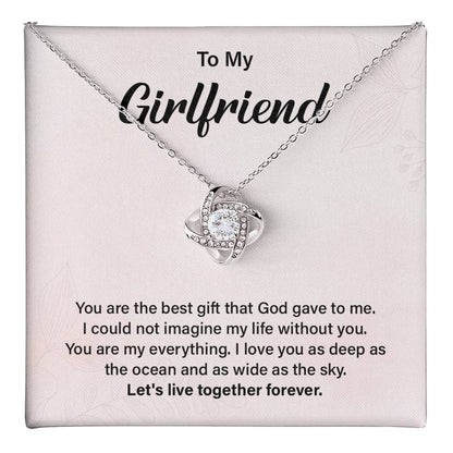 Girlfriend Love Knot Necklace Gift with Message Card