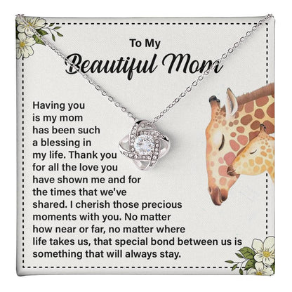 Daughter to Mom Necklace Gift with Message Card