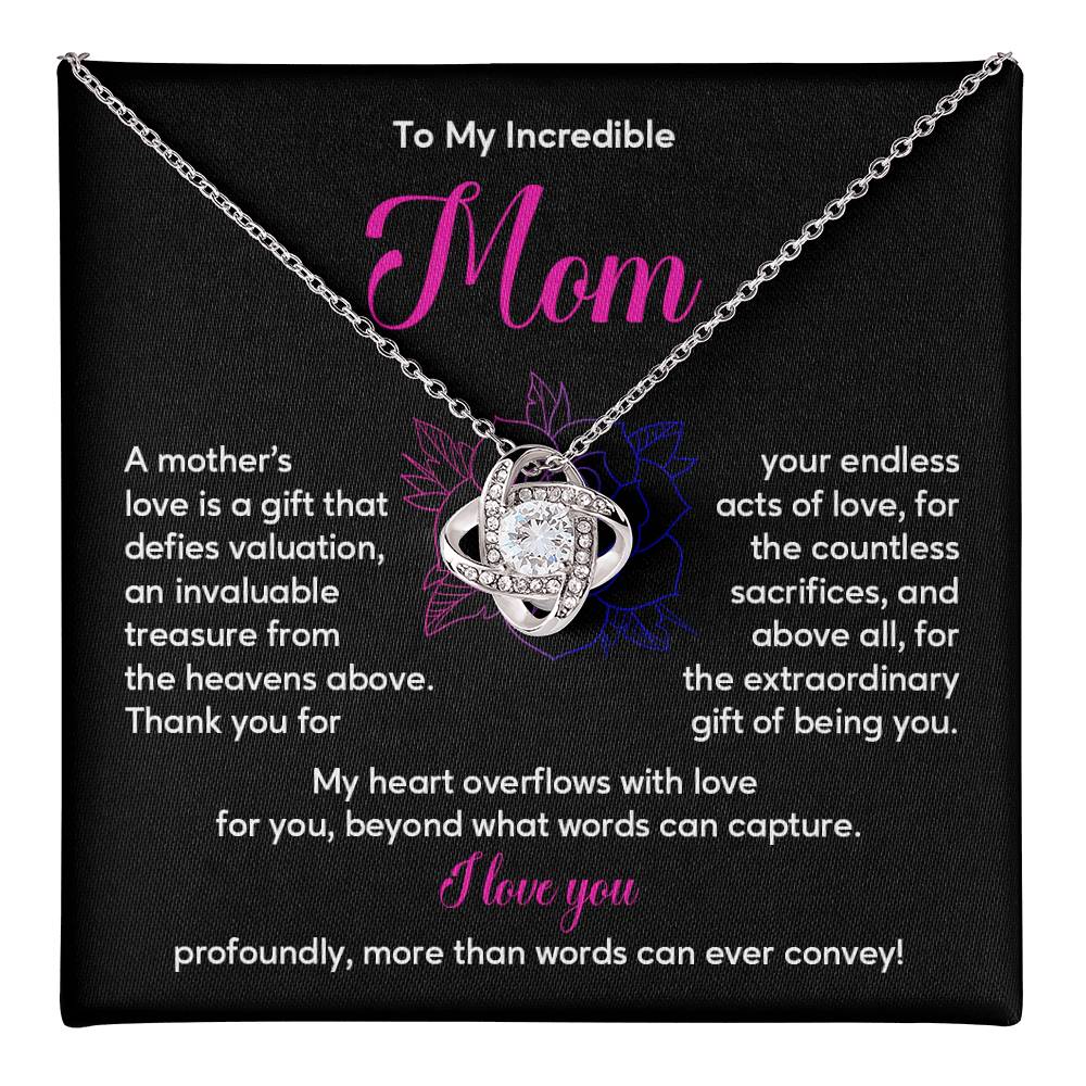 Incredible Mom Necklace Gift with Message Card