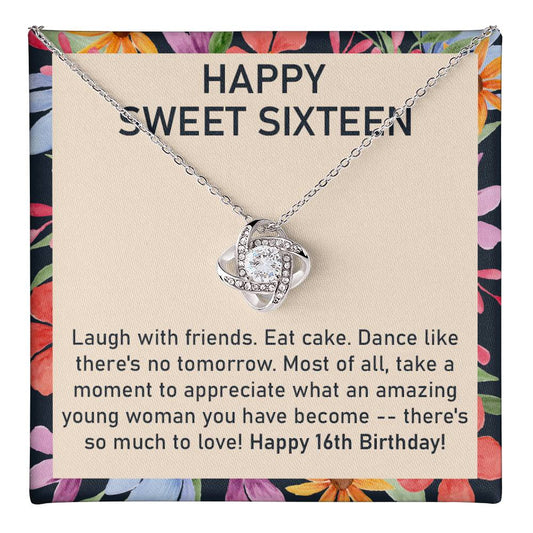 Sweet 16 Necklace Gift with Fun Birthday Message