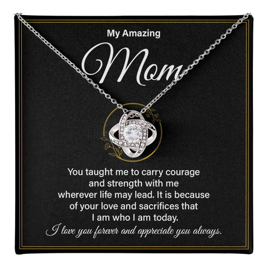 Amazing Mom Necklace Gift with Strength Message