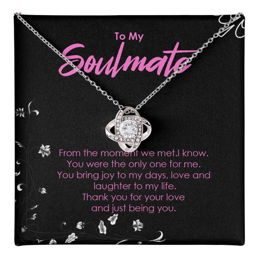 To My Soulmate Necklace – Joy, Love & Laughter Gift From Husband