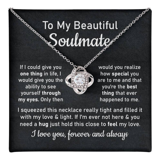 Soulmate Necklace Gift for Her with Message Card