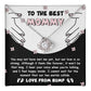 To My Best Mommy  Necklace For Mothe's Day Jewelry For Mom, Gift For Mommy From Baby Bump, Pregnancy Gift For Mommy 925 Silver Necklace Love Knot Necklace With Meaningful Message Card And Box.