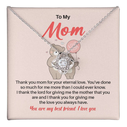 Daughter to Mom Necklace Gift with Message Card