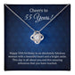 55th Birthday Necklace Gift with Heartfelt Message Card