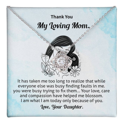 Thank You Mom Necklace Gift from Daughter Card