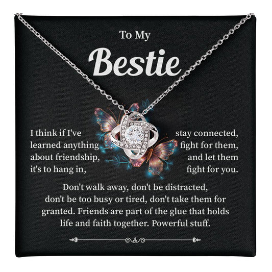Bestie Necklace Gift with Heartfelt Message Card for Friends